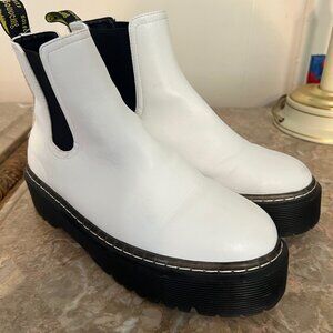 Shein Womens Combat Boots Size 10 White Platform‎ Chunky Midsole  (S04)